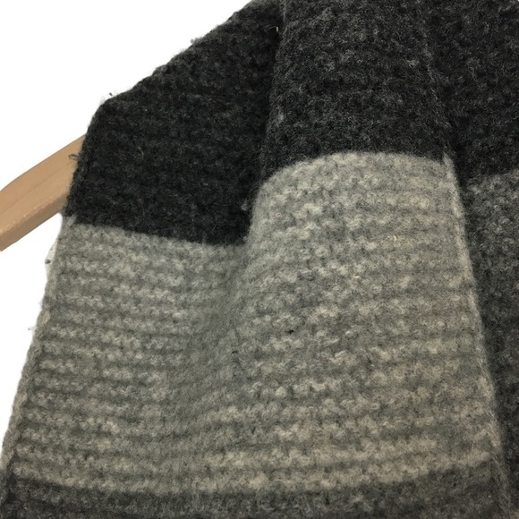 GAP Scarf 100% Lambswool Stripe Neutral Minimalist Natural Fibers Warm Cozy Y2K